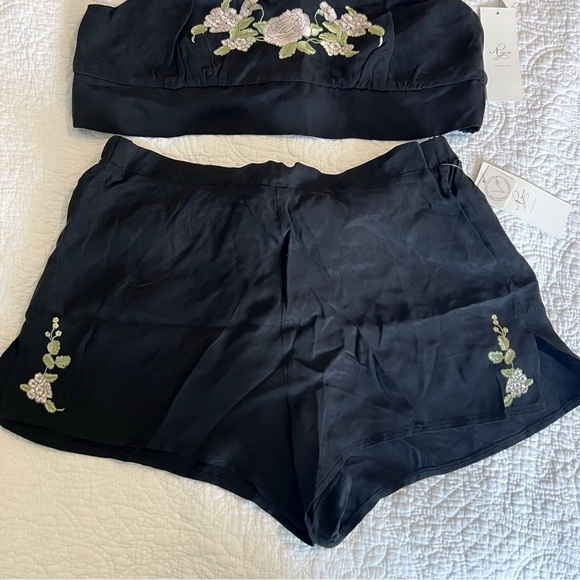 RYA MAGNOLIA BRALETTE SET Black Floral Embroidered Size Small S NWT - Picture 6 of 9